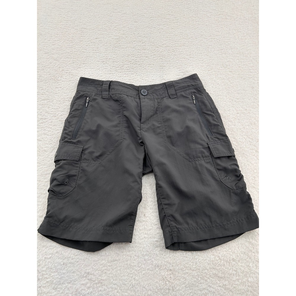 Columbia Womens Gray Nylon Cargo Hiking Shorts 6 Utility Outdoor Trail Active